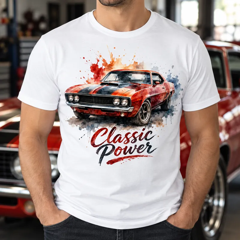 Тениска с ретро спортна кола Classic Power
